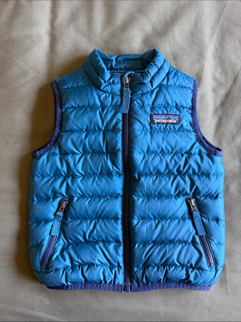 {PATAGONIA} kids blue teal down vest 12-18m